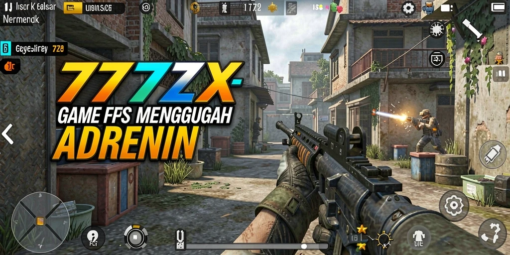 Tampilan gameplay mendebarkan dalam pertarungan FPS di 777ZX.