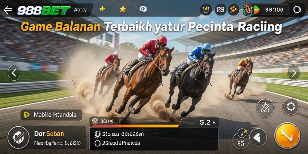 Tangkapan layar utama 988BET menampilkan aksi balapan seru dan mendebarkan.