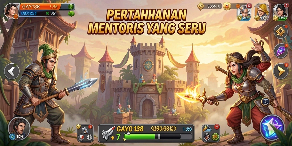 Tampilan gameplay Tower Defense yang mendebarkan di GAYO138.