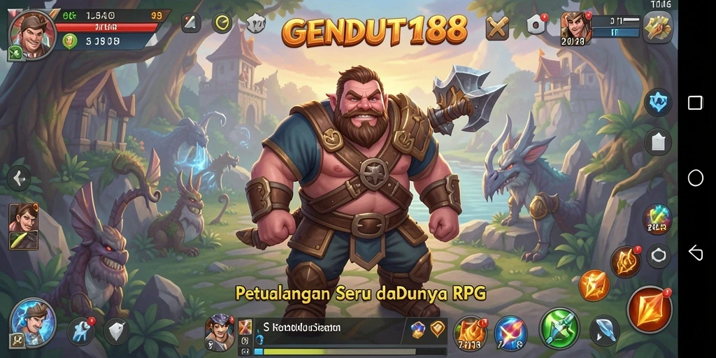 Tampilan seru dari gameplay RPG di GENDUT188.