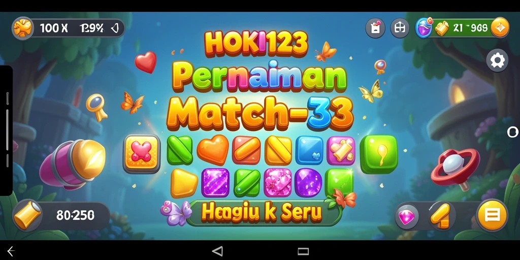 Gameplay seru HOKI123 dengan tantangan Match-3 yang menarik.