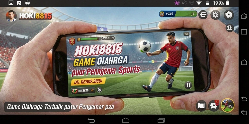 Tangkapan layar utama HOKI8815 menampilkan gameplay seru dalam berbagai mode olahraga.