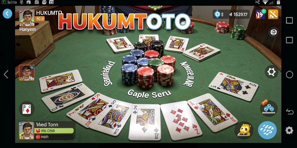 Tampilan seru gameplay HUKUMTOTO dalam permainan Gaple.