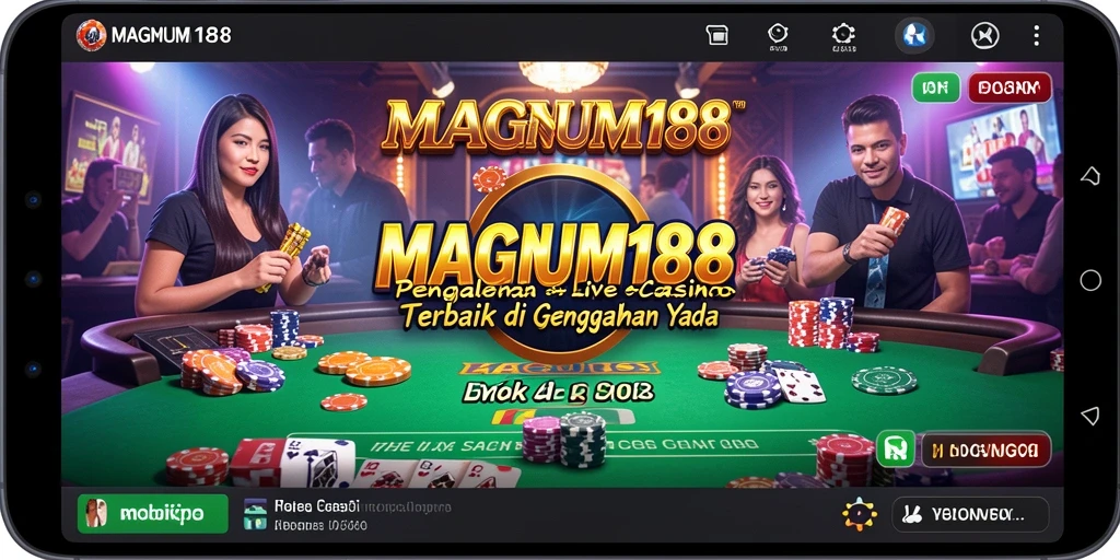 Tampilan gameplay MAGNUM188 yang memikat dengan dealer langsung dan interaksi real-time.