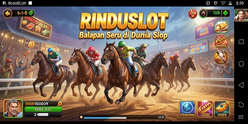Tampilan seru saat balapan di RINDUSLOT dengan efek visual yang menarik.