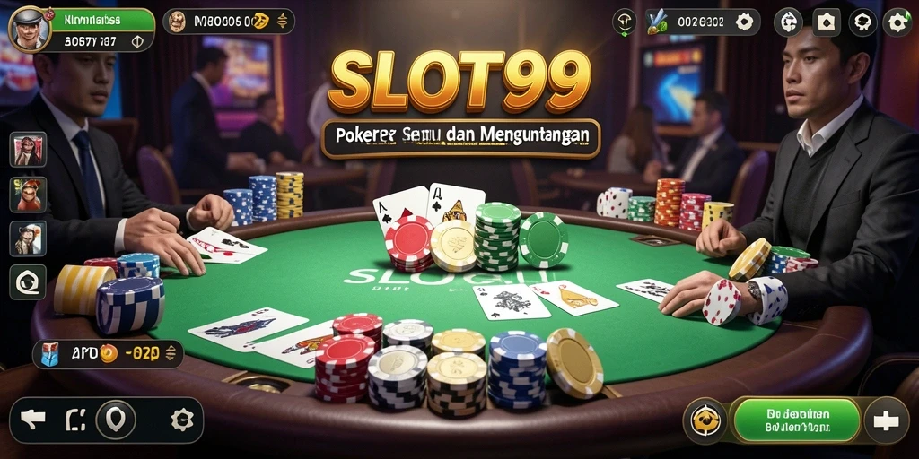Screenshot SLOT99 menampilkan gameplay Poker yang seru dan interaktif.