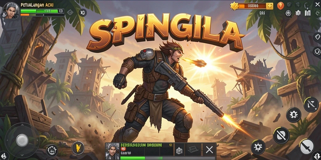 Tangkapan layar SPINGILA menampilkan aksi pertempuran yang mendebarkan.