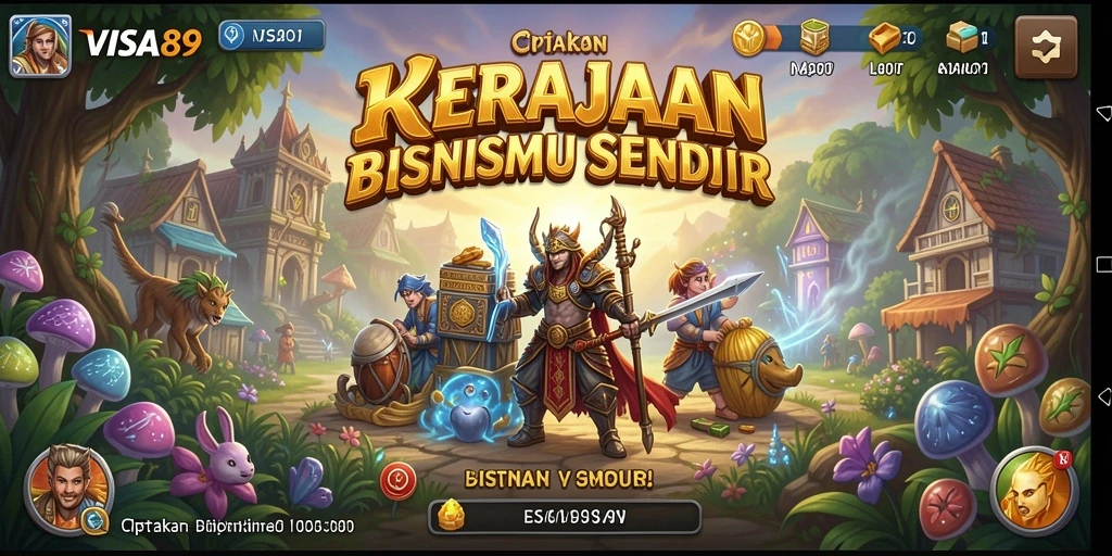 Tangkapan layar utama VISA89 menunjukkan gameplay menarik dalam membangun bisnis.