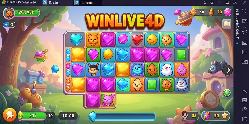 Tampilan gameplay menarik dari WINLIVE4D yang penuh warna.