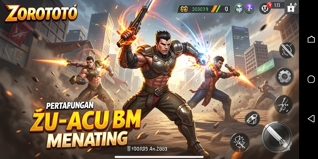 Tampilan gameplay ZOROTOTO yang mendebarkan dan penuh aksi.